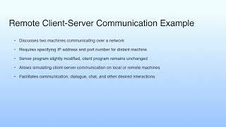 Remote Client-Server Communication Example | Lecture 48: Networking with Java
