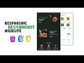How to Make a Responsive Modern Restaurant Website | Html CSS JS Beginners To Advanced Full Tutorial