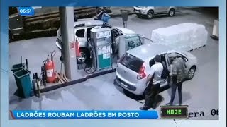 Ladrão rouba ladrão em posto de combustível