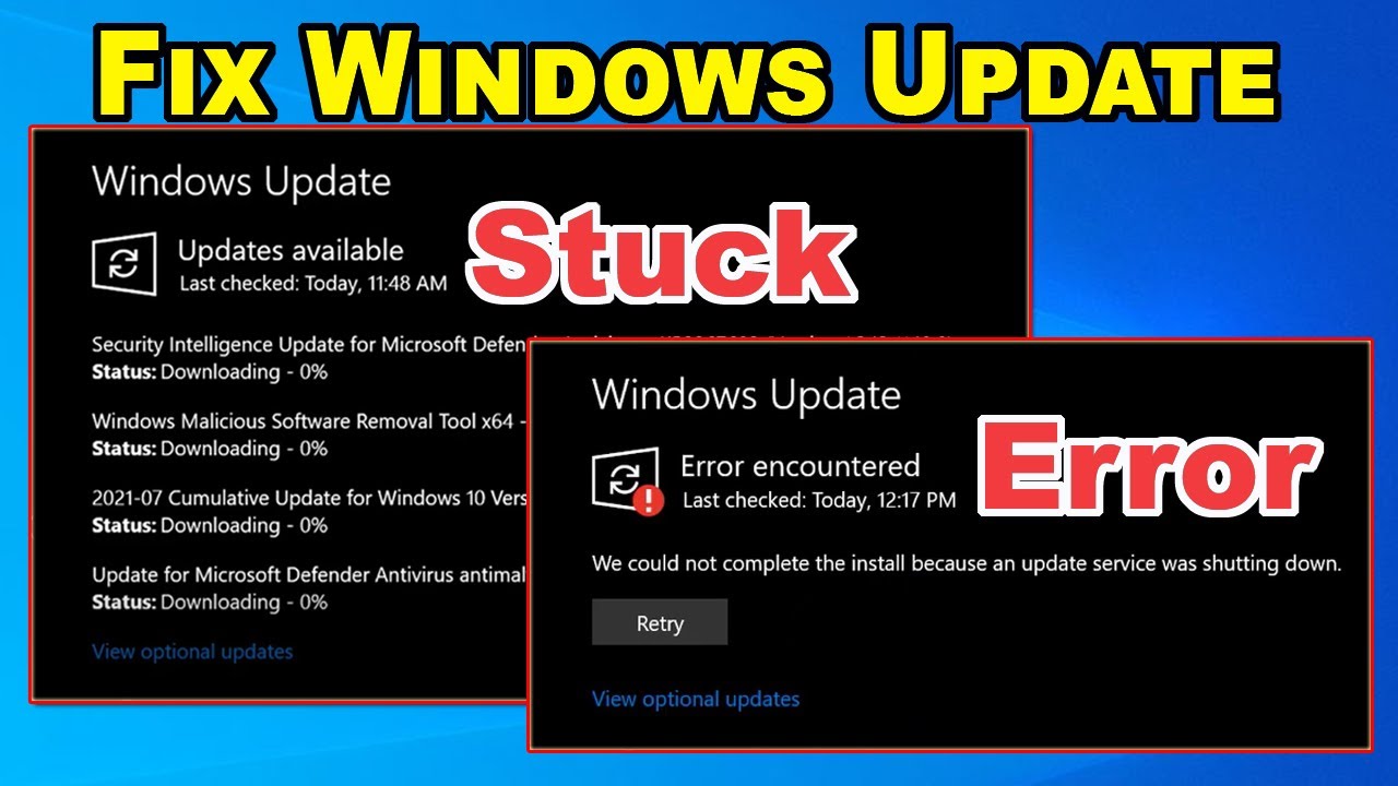 Cara Mengatasi Windows Update Macet Atau Error Di Windows 10 / 11 - YouTube