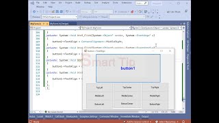 c++/cli windows forms (button TextAlign) visual studio code