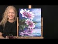 How to Draw and Paint RIVER DAISIES with Acrylics - Beginner Paint and Sip at Home - Art Tutorial