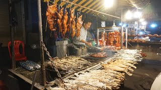 Night Views Street Food @Old Stadium Tuol Sangke - Varieties of Delicious Food Selling on The Street