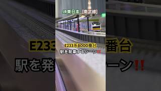 [発車シーン‼︎] E233系8000番台 (南武線) が駅を発車するシーン‼︎ [Nゲージ] #南武線 #e233系 #e233系8000番台 #kato #nゲージ