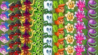 Every Plants MAX LEVEL All Tiles Extreme POWER-UP - Plants vs Zombies 2 Mods