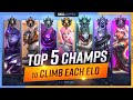 The 5 BEST Champions to Climb for EVERY RANK! - League of Legends