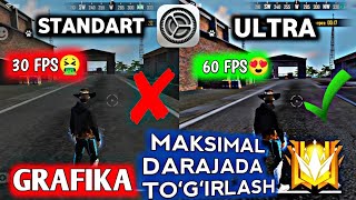 FREE FIRE SIRLARI UZBEK TILIDA | GRAFIKANI MAKSIMAL DARAJADA TOʻGʻIRLASH | 60 FPS DA ULTRA GRAFIKA