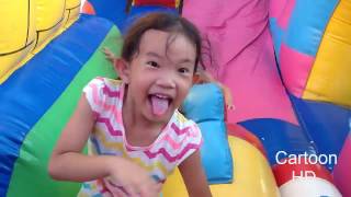 GIANT INFLATABLE SLIDE - Outdoor Playground Park Fun for Kids - Colorfull Slides - Cartoon HD #9
