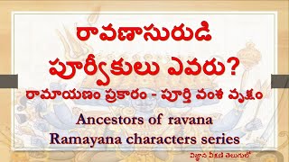 Ancestors of ravana | రావణాసురుడి పూర్వీకులు | ramayanam in telugu