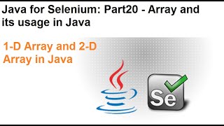 Java for Selenium | Part20 | What is Array In Java?