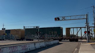 UP 8266 Manifest Freight Train North - E. Morada Lane Railroad Crossing, Stockton CA