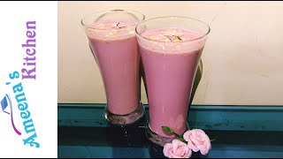 ROSE BADAM MILK || BADAM \u0026 ROSE MILK|| EASY RECIPE || ROSE MILK \u0026 BADAM MILK LOVERS FAVORITE DRINK