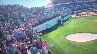 Sam Ryder HOLE IN ONE, 16th hole, Phoenix Open.   Fans GO CRAZY.  BEER SHOWER!!
