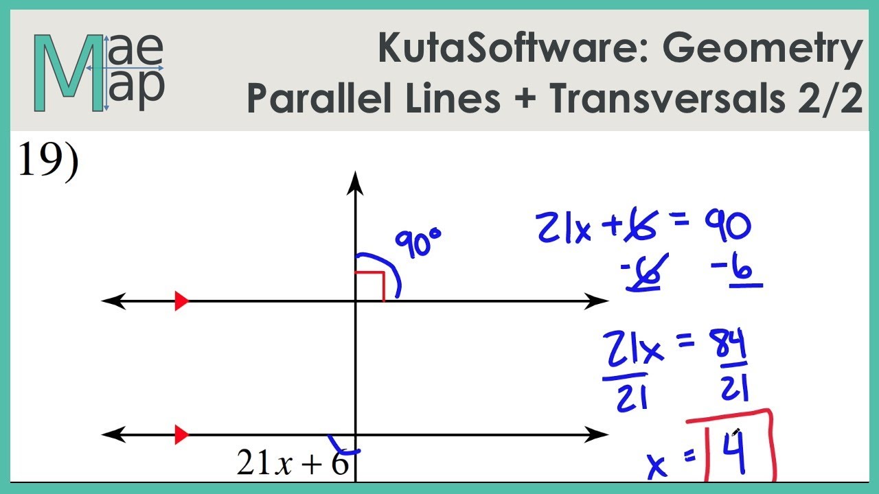 KutaSoftware: Geometry- Parallel Lines And Transversals Part 2 - YouTube