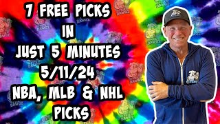 NBA, MLB, NHL Best Bets for Today Picks & Predictions Saturday 5/11/24 | 7 Picks in 5 Minutes