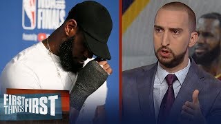 Nick Wright on LeBron's hand injury post-Game 1 costing The King a ring | NBA | FIRST THINGS FIRST