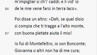 PURGATORIO-Canto V. Analisi del Testo: Sintesi, Parafrasi e Note.