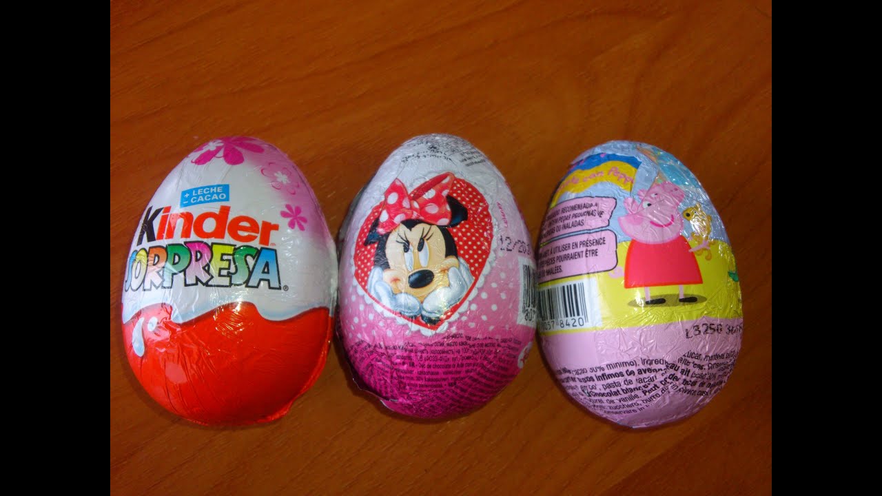 HUEVOS SORPRESA KINDER.PEPPA PIG,MINNIE MOUSE,PRINCESAS DISNEY.SURPRISE ...