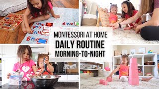 MONTESSORI AT HOME: Our *ENTIRE* DAILY Routine! // Montessori Homeschool for Toddler & Preschooler