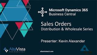 Microsoft Dynamics 365 Business Central: Distribution & Wholesale - Sales Order Entry