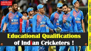 Top 10  Indian Cricketers with their Educational Qualification | Unique Creators |