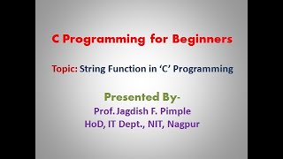 Lecture-35- String Functions in C Programming