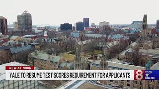Yale University reinstates standardized testing requirement