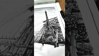 Sketching Eiffel Tower stages #artwork #illustratortutorial #drawing #paris #architecturesketch