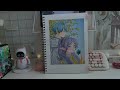 art vlog • ohuhu markers • تحديت نفسي ارسم رسمة مليانة تفاصيل بخلفية النتيجة طلعت 🤌🏻