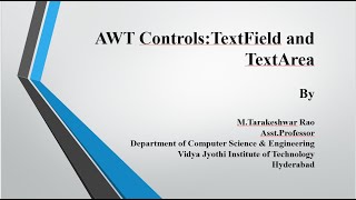 AWT Controls: TextField and TextArea