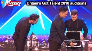 Andrew Lee Malaysian Magic Act Throws Knife at Dec Auditions Britain's Got Talent 2018 BGT S12E04