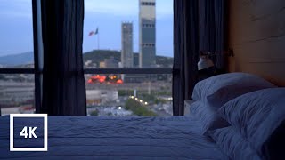 Open Window City and Traffic Sounds at Night for Sleep and Study |  10 Hours 4k