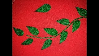 Hand Embroidery- Leaf stitch Design,no;5 / কাস্মিরী ভরাট /পাতা ভরাট ডিজাইন