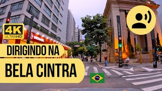 Rua Bela Cintra completa, dos Jardins até o centro anoitecendo (com narração) #120 ⁴ᵏ²⁴