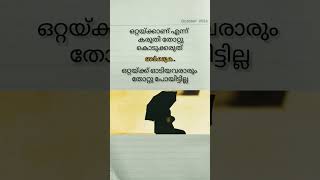 ഓർക്കുക  ഒറ്റയ്ക്ക് എന്ന് കരുതി തോറ്റു കൊടുക്കരുത്... #lifequotes #malayalam #shorts