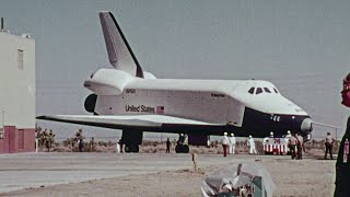 Space Shuttle OV-101 Enterprise public roll-out in Palmdale, CA + construction and mission animation