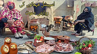 Dawat for 20 people|Mutton curry|chicken biryani|Matka kulafa|Fry fish|Matar pulao