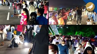 Hyderabad: Huge crowd at Cable bridge on Sunday