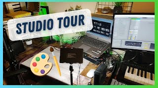 A tour of my home studio! (art and music)