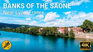 【4K】🇫🇷 WALK Banks Of The Saone near LYON FRANCE 2022 4k video Walking Tour