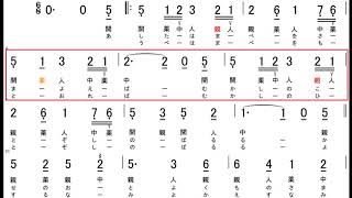 【大正琴】数字譜　浜辺の歌　唱歌　「あした浜辺を～」