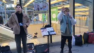 RefRise（リフライズ）「蕾」2022.02.26　横浜駅西口ストリートライブ　コブクロcover　横浜駅路上ライブ　福岡から来ました・沖縄県出身RYOMA \u0026宮崎県出身REO　男性2人組ユニット