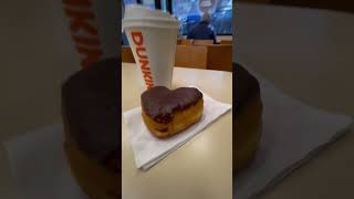 Dunkin’ Donuts coffee and Boston cream donut