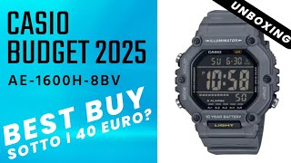 New CASIO AE-1600H-8BV: nuovo best buy sotto i 40 euro? Display negativo, wr 100 metri, tasto light