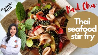 Pad Cha /Thai Seafood Stir fry / Pad Cha Ta Lay