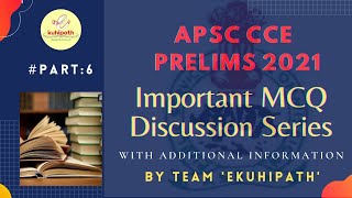 Important GS MCQ | APSC CCE Prelims 2021 | From eKuhipath Poll | eKuhipath Model Questions | Part 6