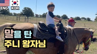 Visited Crowe's Nest Farm in Texas 텍사스 어느 동물농장 ❤️ 주니, 지아, 맘의 첫 말 타기 경험