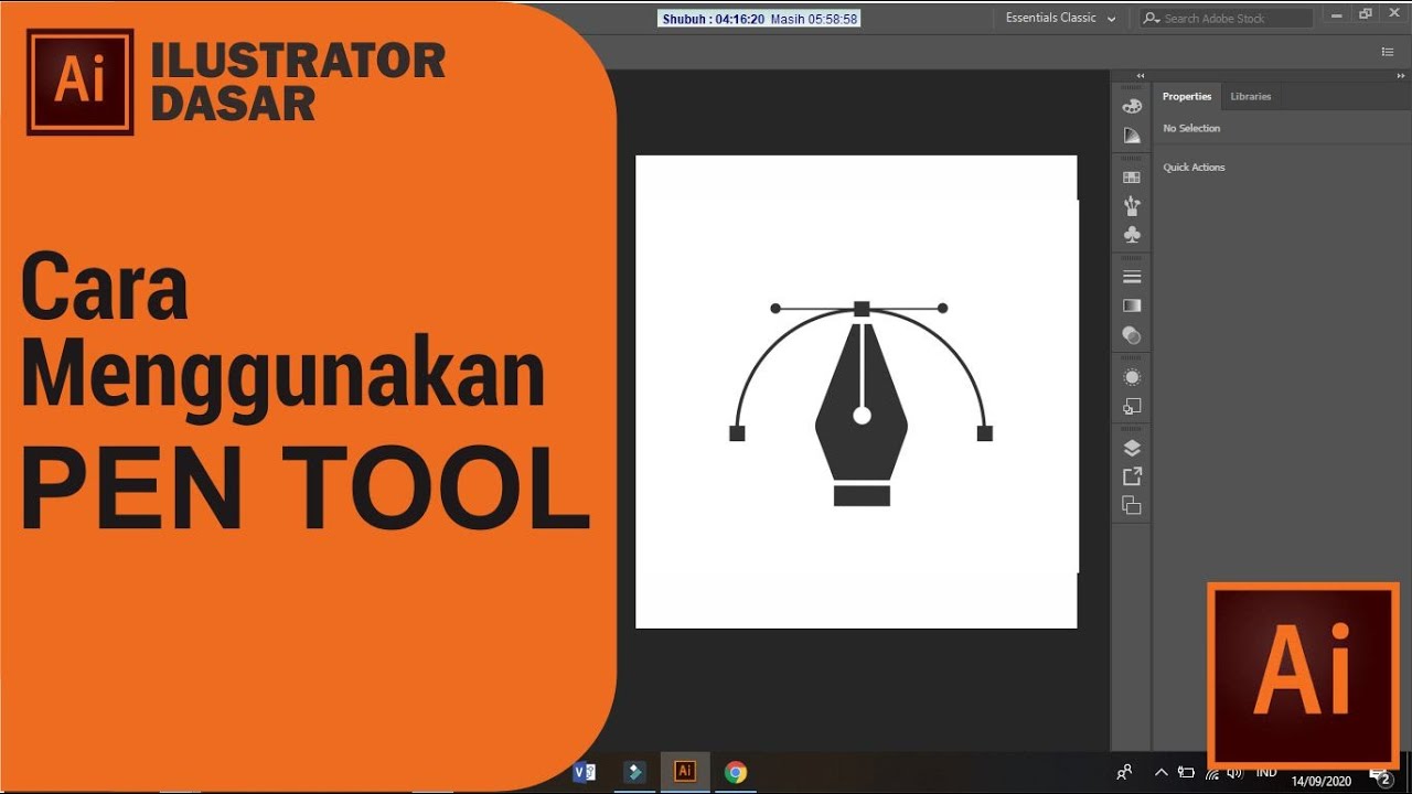 Cara Menggunakan Pen Tool Di Adobe Ilustrator - YouTube