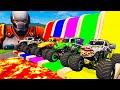 5 MONSTER TRUCK VS GIANT COLOR WATER SLIDE #023