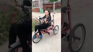 cerebral palsy girl 出去騎車鍛煉去了